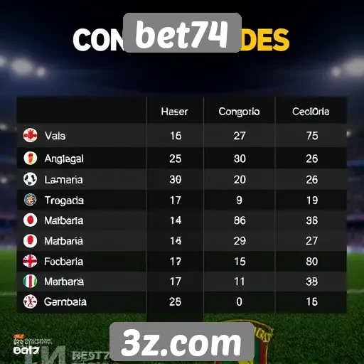 Comparação entre odds oferecidas no bet74 e concorrentes