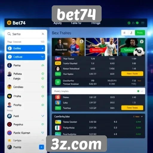 interface do usuário do bet74 e navegação