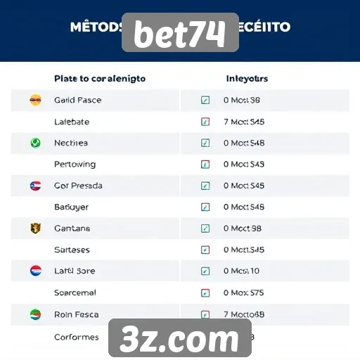 Métodos de pagamento aceitos no bet74